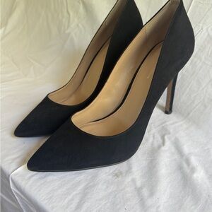 BCBGeneration Black Microsuede Stiletto Heels Classic Pointed-Toe